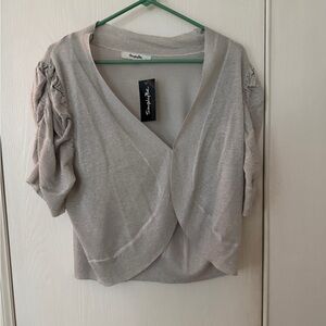Silver Short Sleeve Cardigan